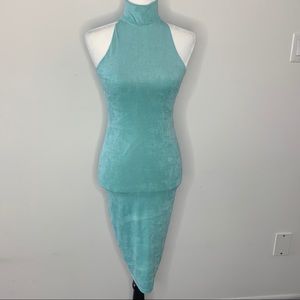 Turquoise suede dress